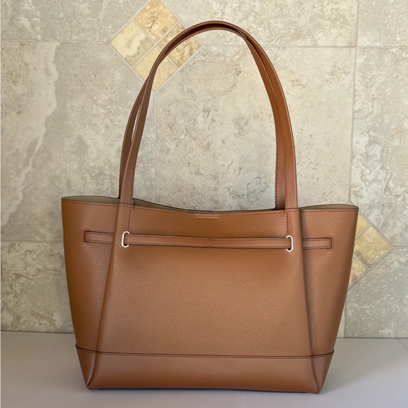 Michael Kors Reed Large Belted Shoulder Tote Bag Luggage - Picture 2 of 10